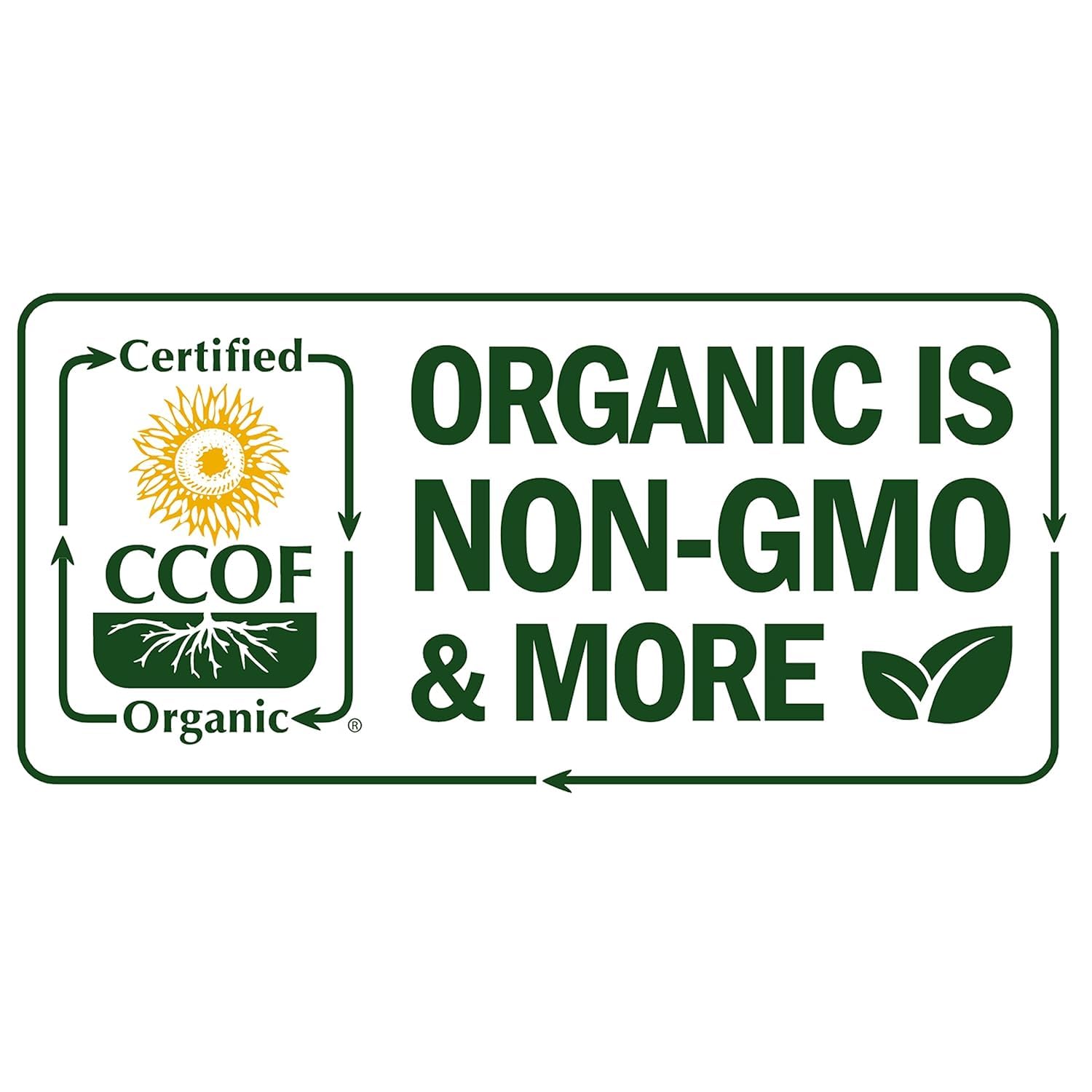 Organic and non-GMO ingredients highlighted in the formula