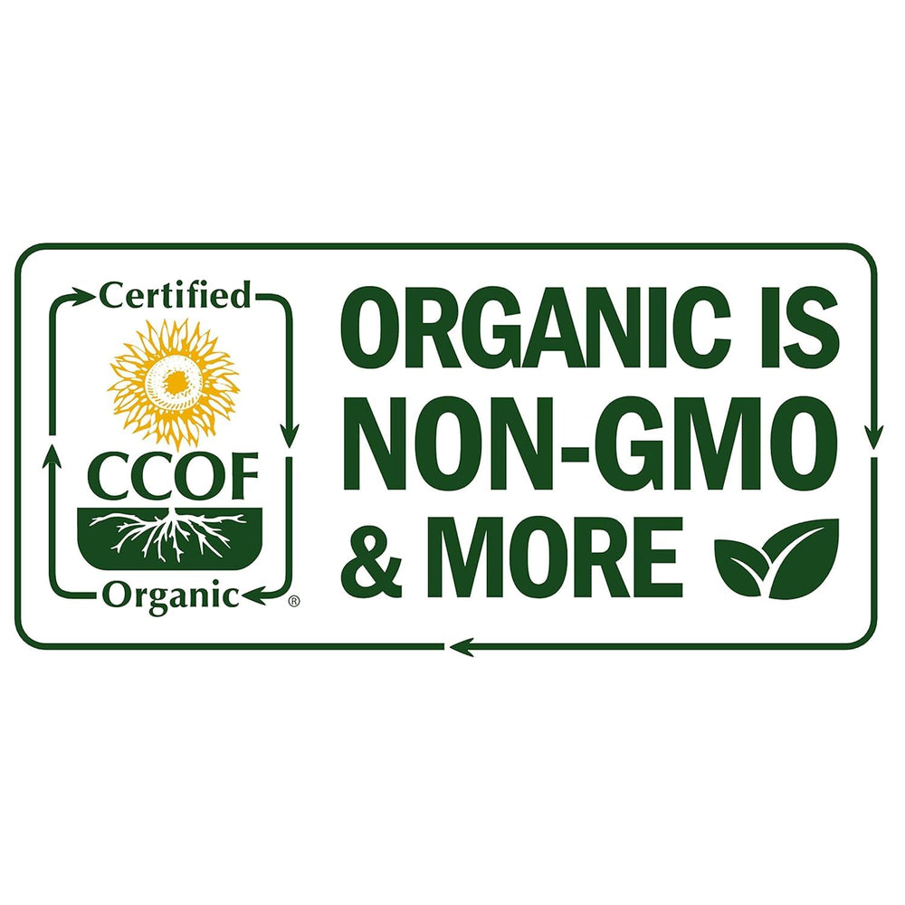 Organic and non-GMO ingredients highlighted in the formula