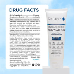 DR. LIFT antibacterial body lotion pack side view emphasizes compact storage