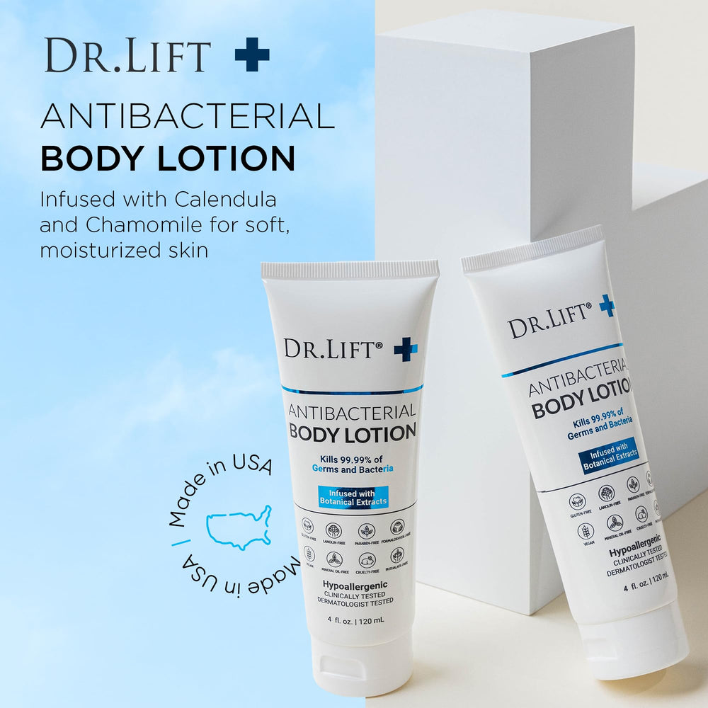 DR. LIFT antibacterial body lotion stacked two-pack for savings and convenience