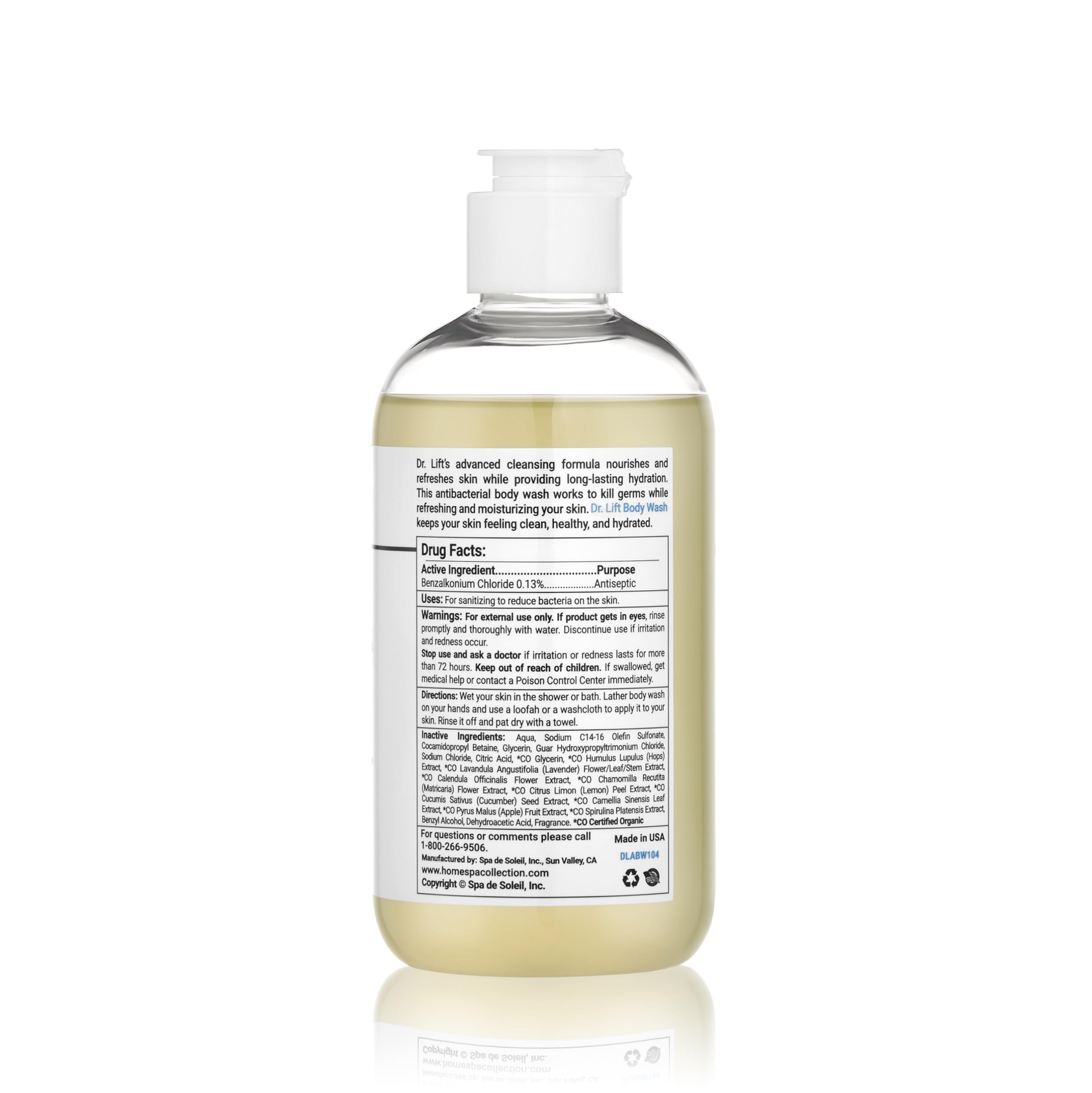 DR. LIFT bottle on sink showcasing USA-made care ethos