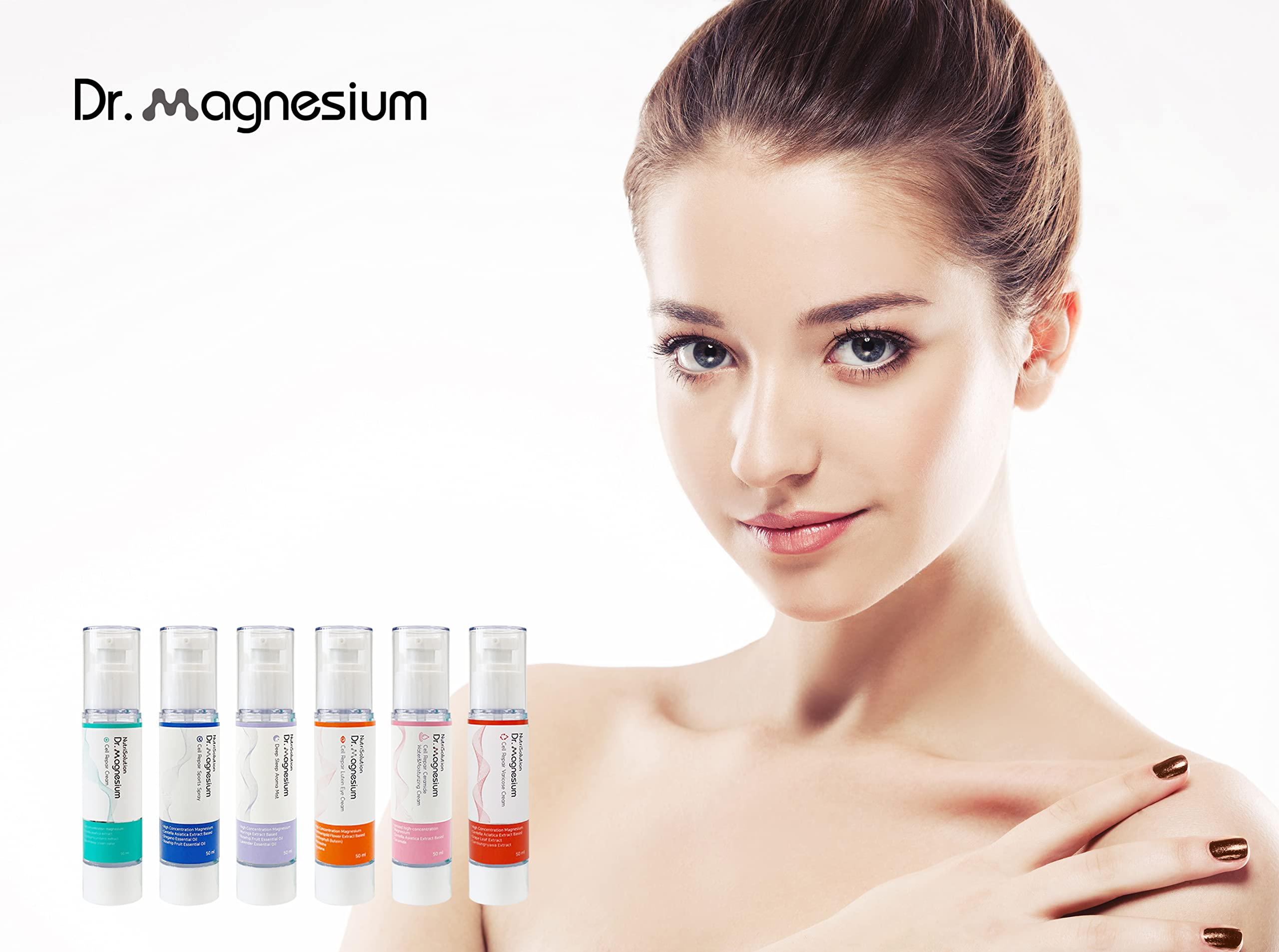 Dr.Magnesium Cell Repair Cream applied around the eye area for possible twitch relief.