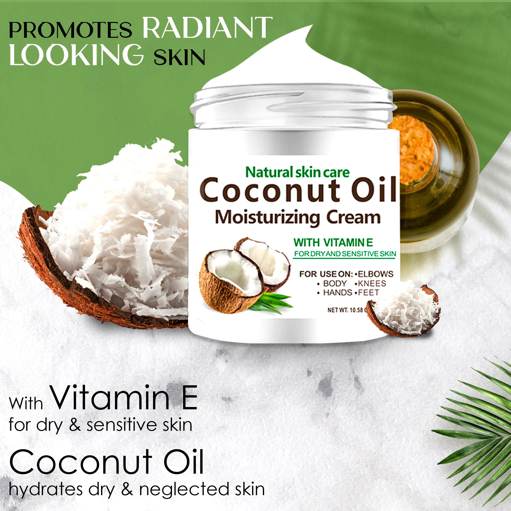 DR MEINAIER coconut oil moisturizing cream label highlights simple daily care.