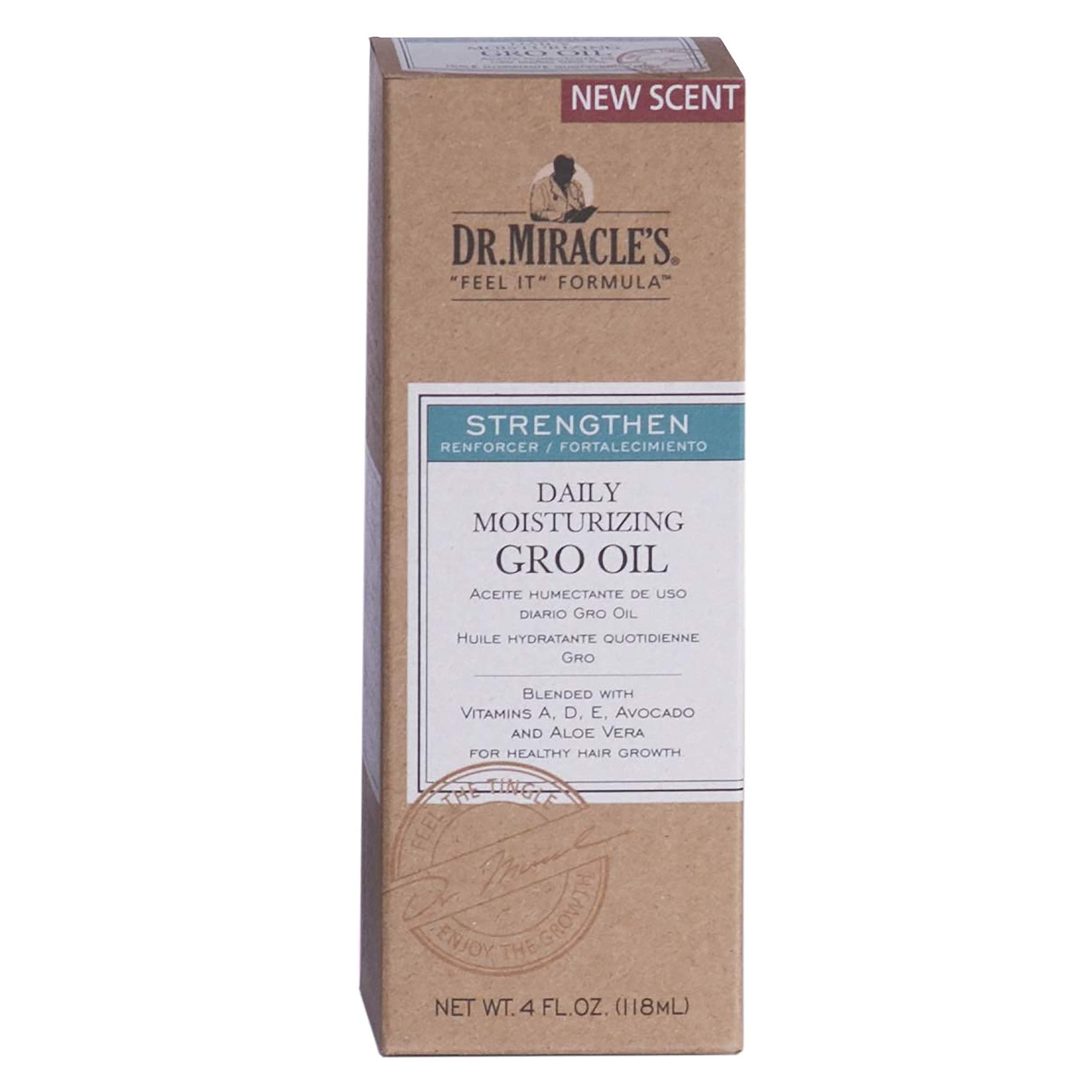 Dr. Miracle's gro oil ingredients with avocado and aloe for scalp hydration