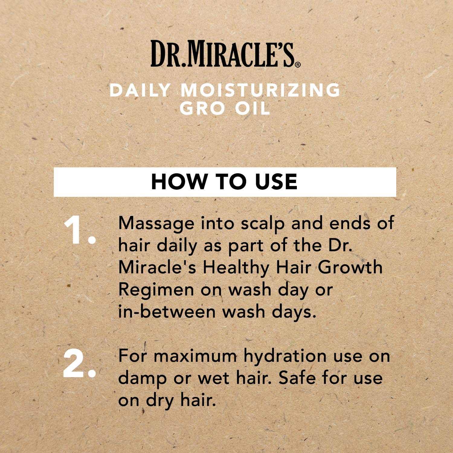 Dr. Miracle's gro oil used for curl-friendly styling and care