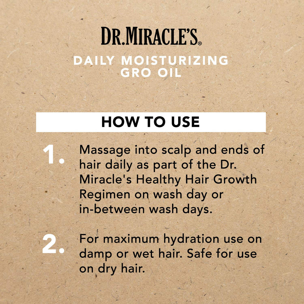 Dr. Miracle's gro oil used for curl-friendly styling and care