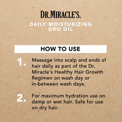 Dr. Miracle's gro oil used for curl-friendly styling and care