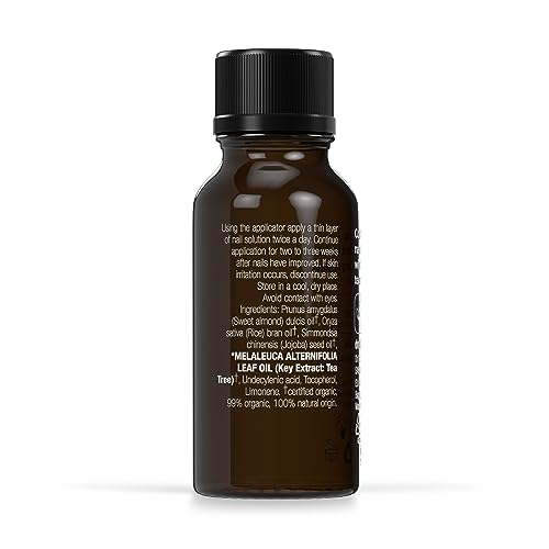 Dr. Organic Tea Tree Nail Solution application-on-nail demonstrates easy, precise use.