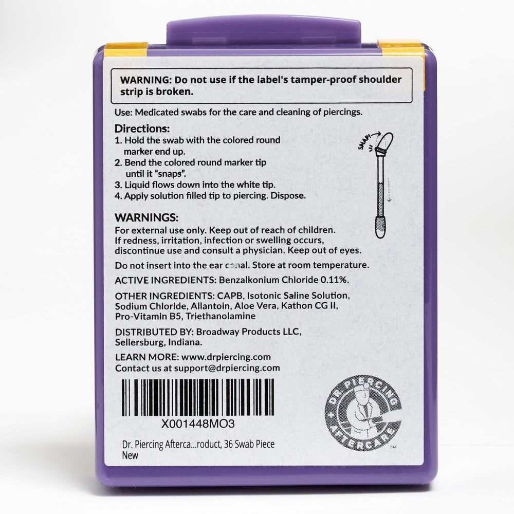 Dr. Piercing Aftercare travel-friendly kit keeps care within reach.