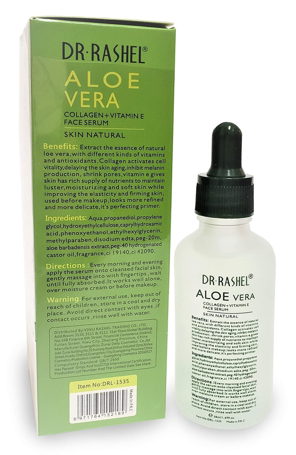 Dr Rashel serum droplets on hand illustrate light, fast-penetrating moisture.