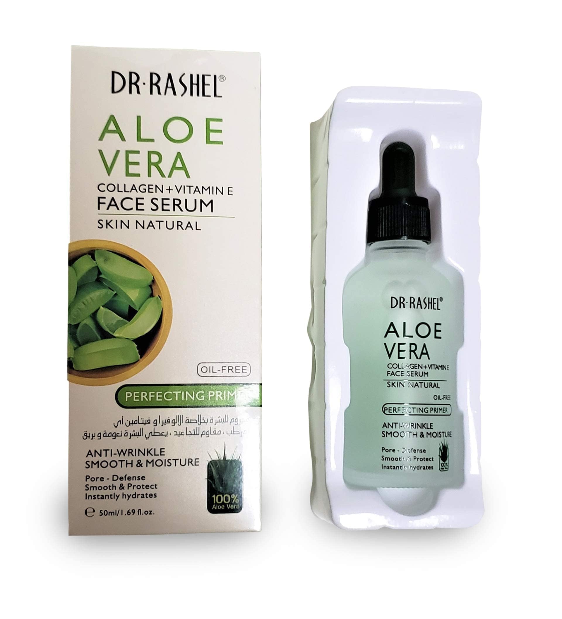 Dr Rashel Aloe Vera serum with antioxidants supports skin moisture.