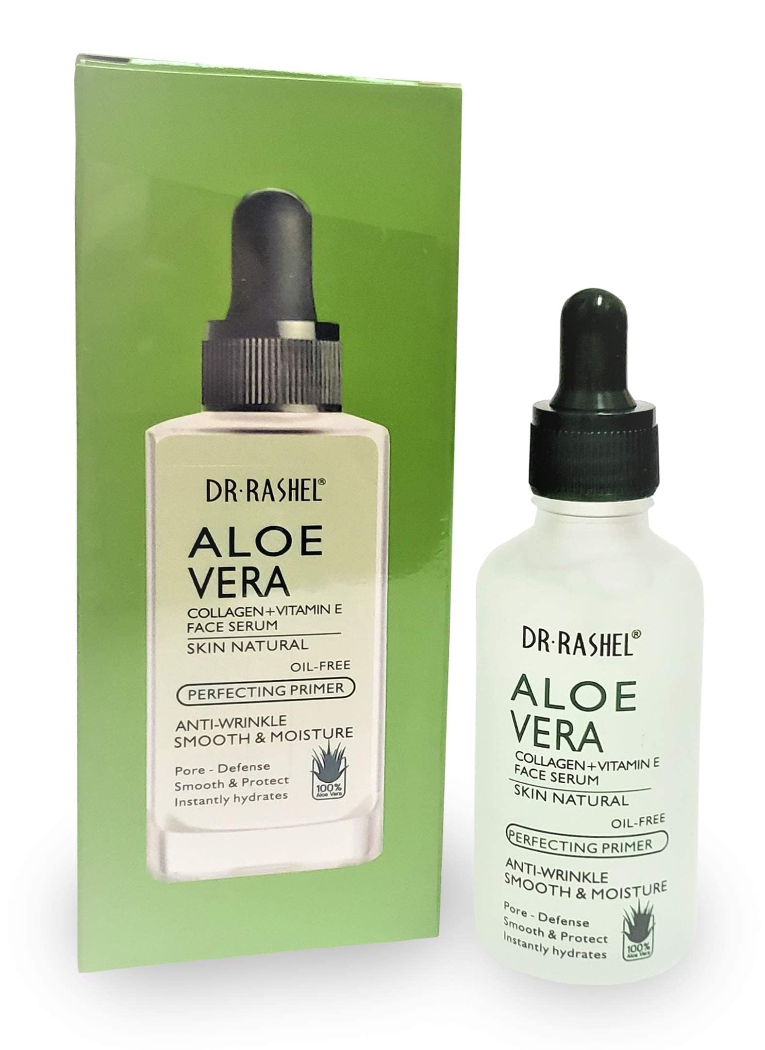 Dr Rashel serum applied to skin reveals plump, dewy hydration.