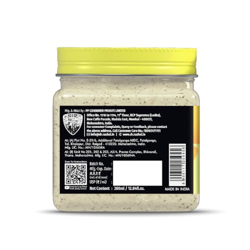 DR.RASHEL De-Tan Scrub walnut powder close-up highlighting exfoliation.