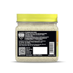 DR.RASHEL De-Tan Scrub walnut powder close-up highlighting exfoliation.