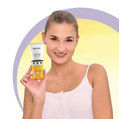 Close-up of foaming lather from DR.RASHEL Gold Face Wash