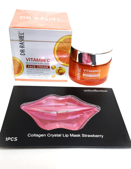 DR.RASHEL Vitamin C face cream gel texture being applied for quick absorption.