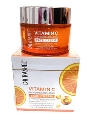 DR.RASHEL Vitamin C face cream jar with hyaluronic acid for deep hydration.