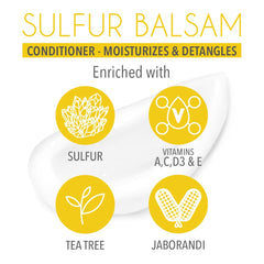Dr. Robaina sulfur balsam conditioner dispensing shot in tidy bathroom