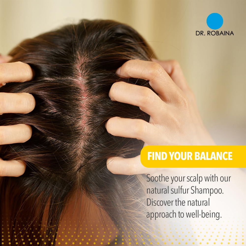 Creamy lather from Dr. Robaina sulfur shampoo demonstrates cleansing action to reduce flakes