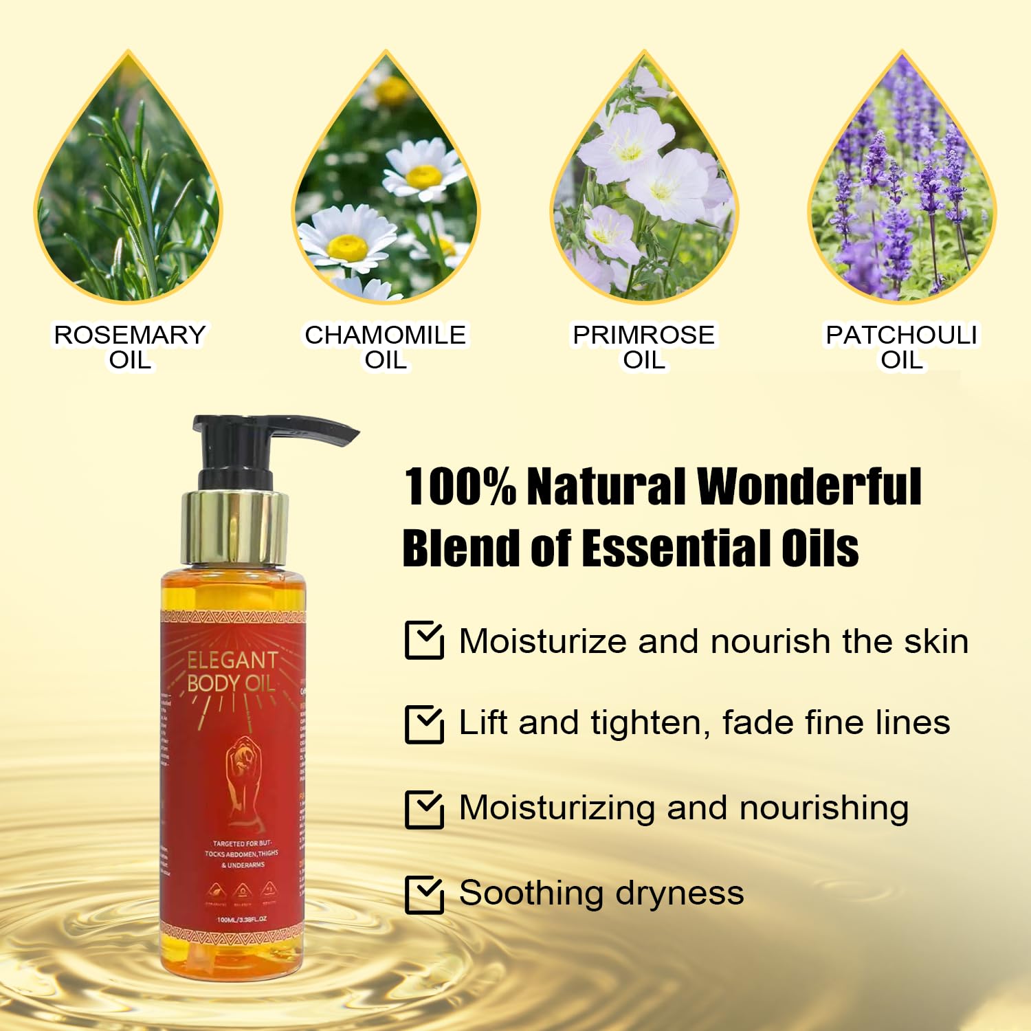 Dr.RZdfa Body Firming Oil pump demonstrates easy non-greasy daily use