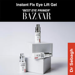 Dr Sebagh Instant Fix Eye Lift Gel applicator on skin demonstrating fast absorption.