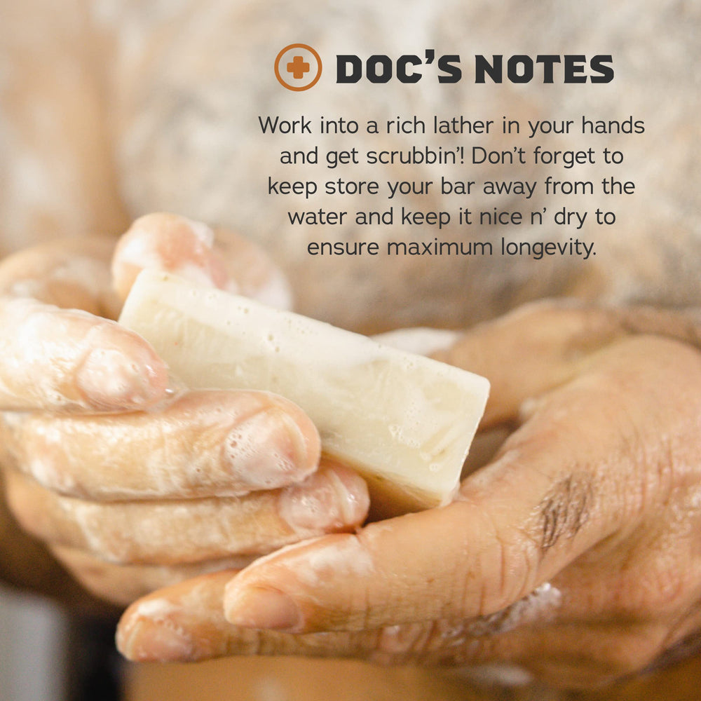Dr. Squatch Soap Gripper in use, improving grip during wet showers.