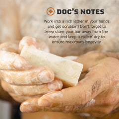 Dr. Squatch Soap Gripper in use, improving grip during wet showers.