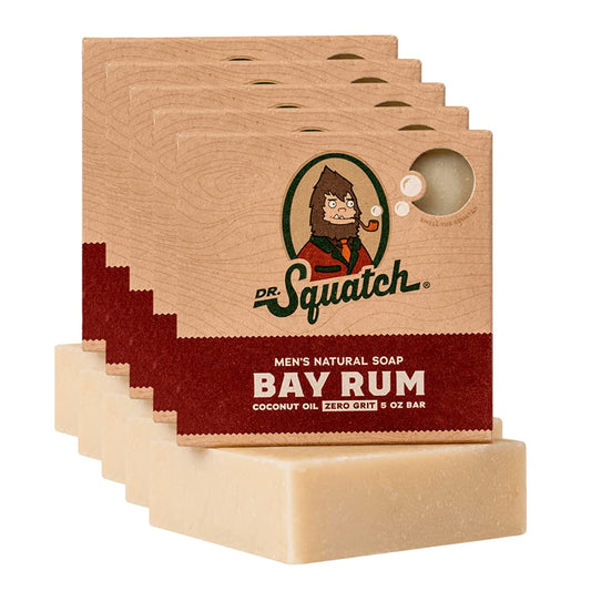 Dr. Squatch Bay Rum bar soap gift-pack with natural oils for refreshed skin