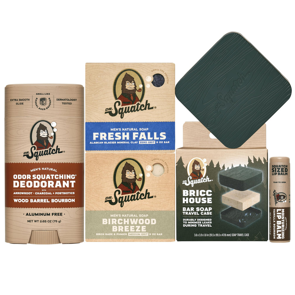 Dr. Squatch Bricc House travel case shows leak-minimizing design for on-the-go use.