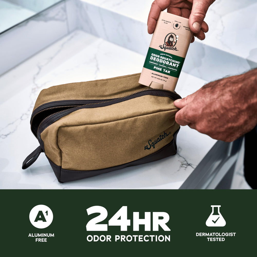 Dr. Squatch charcoal and postbiotics panel for odor control