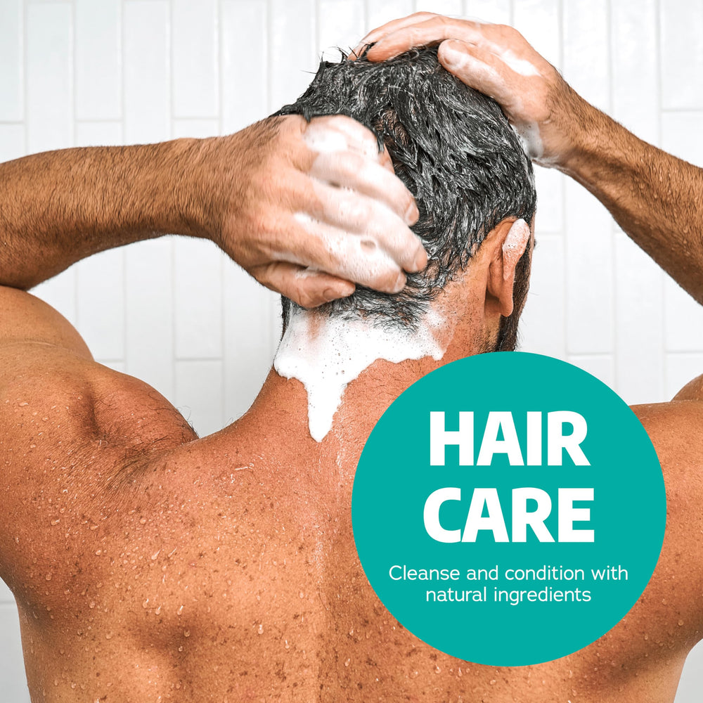 Dr. Squatch Coconut Castaway hair after-use appearance shows healthy shine