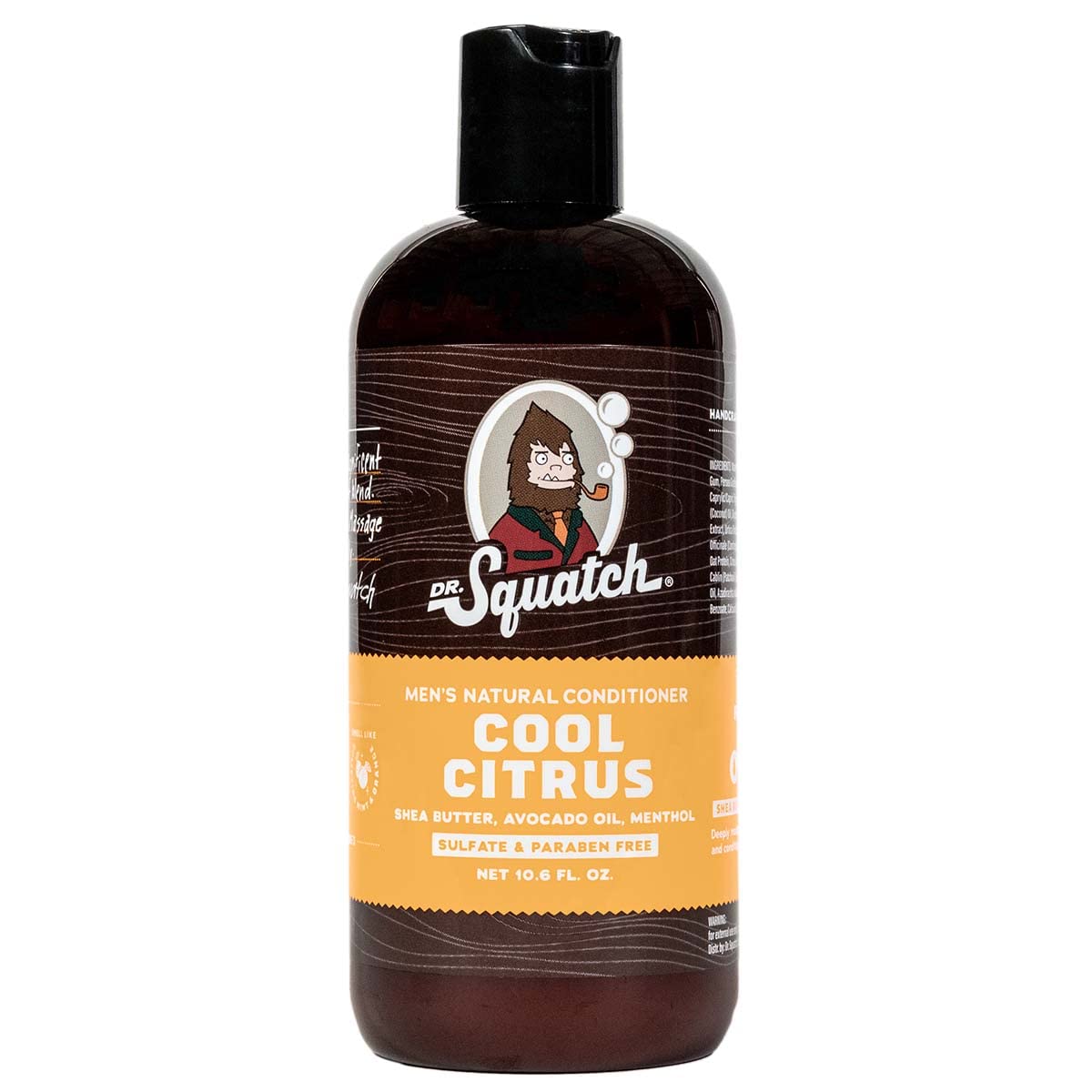 Dr. Squatch Cool Citrus Conditioner bottle closeup for daily hair care