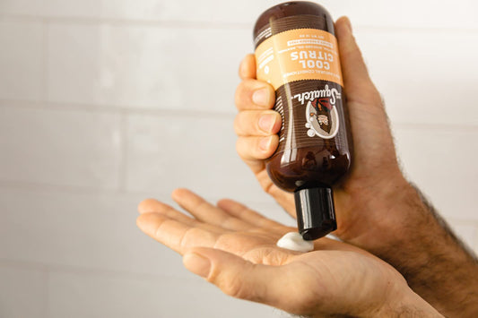 Dr. Squatch Cool Citrus Conditioner label highlights organic peppermint and soothing calendula