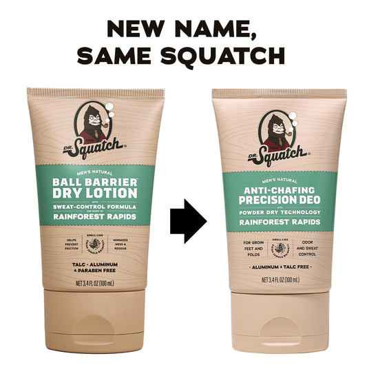 Dr. Squatch deodorant application shows lotion-like texture that dries quickly.