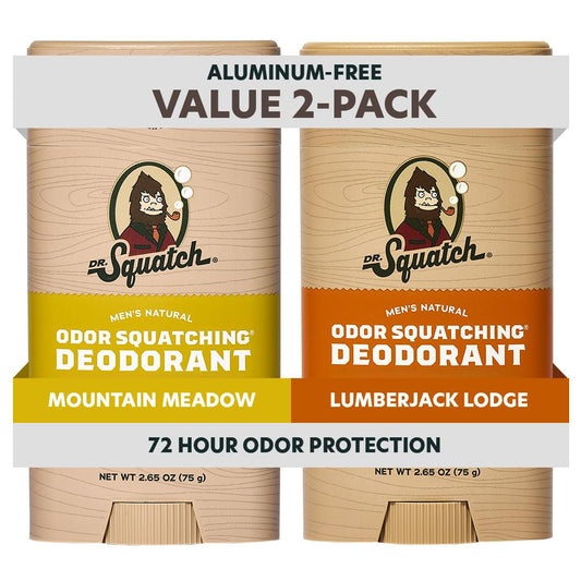 Dr. Squatch Mountain Meadow deodorant stick delivers long-lasting freshness.