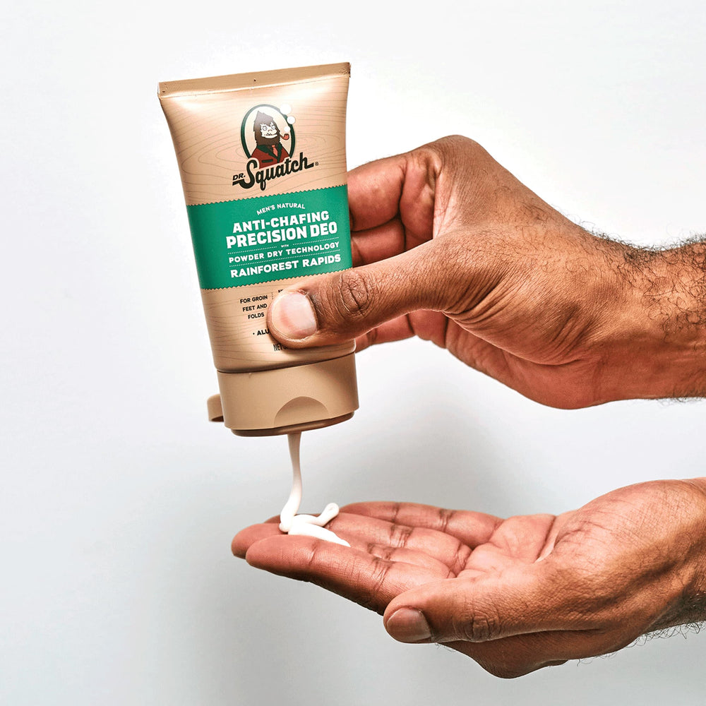 Dr. Squatch dermatologist-tested label for all skin types.