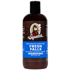 Dr. Squatch Fresh Falls Conditioner bottle showcases natural ingredients.