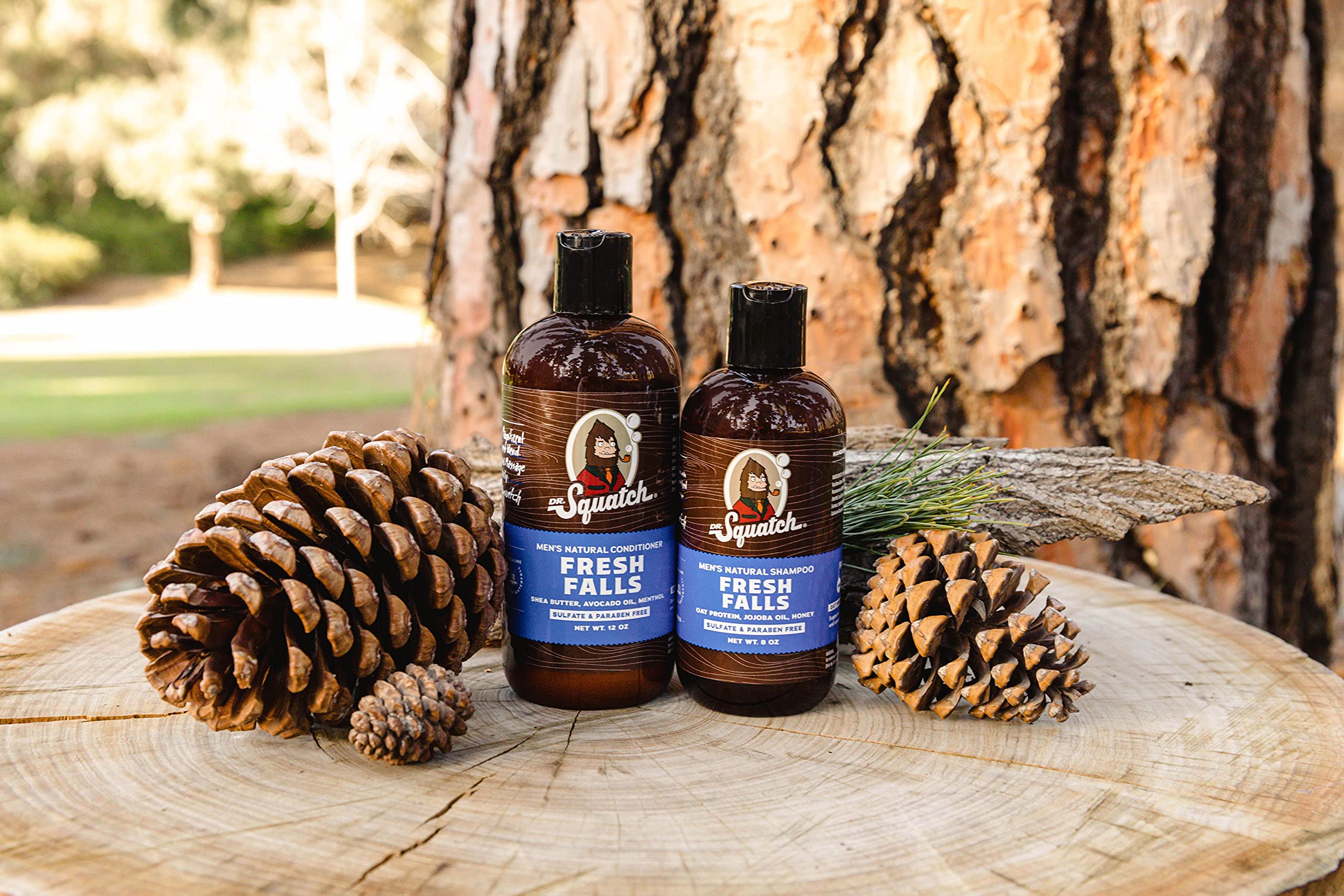Dr. Squatch Fresh Falls conditioner close-up reveals creamy texture.