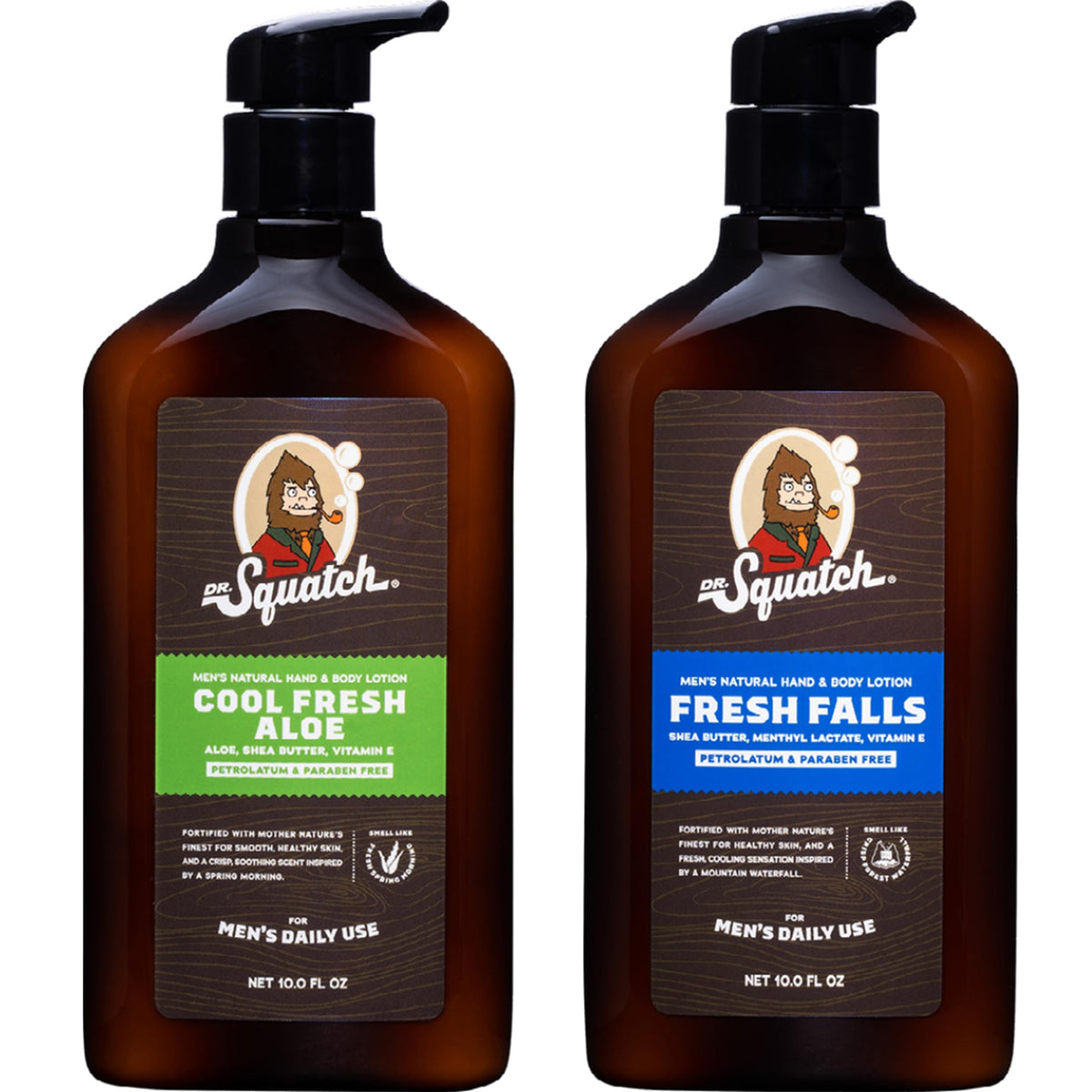 Dr. Squatch Cool Fresh Aloe hand and body lotion bottle delivering quick absorption for daily use