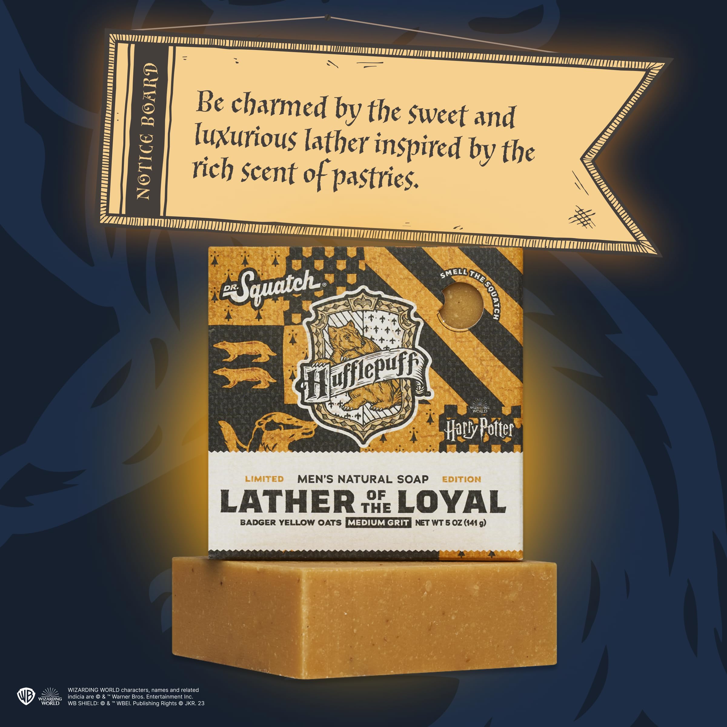 Close-up of wizarding packaging boosts gift appeal for Dr. Squatch fans