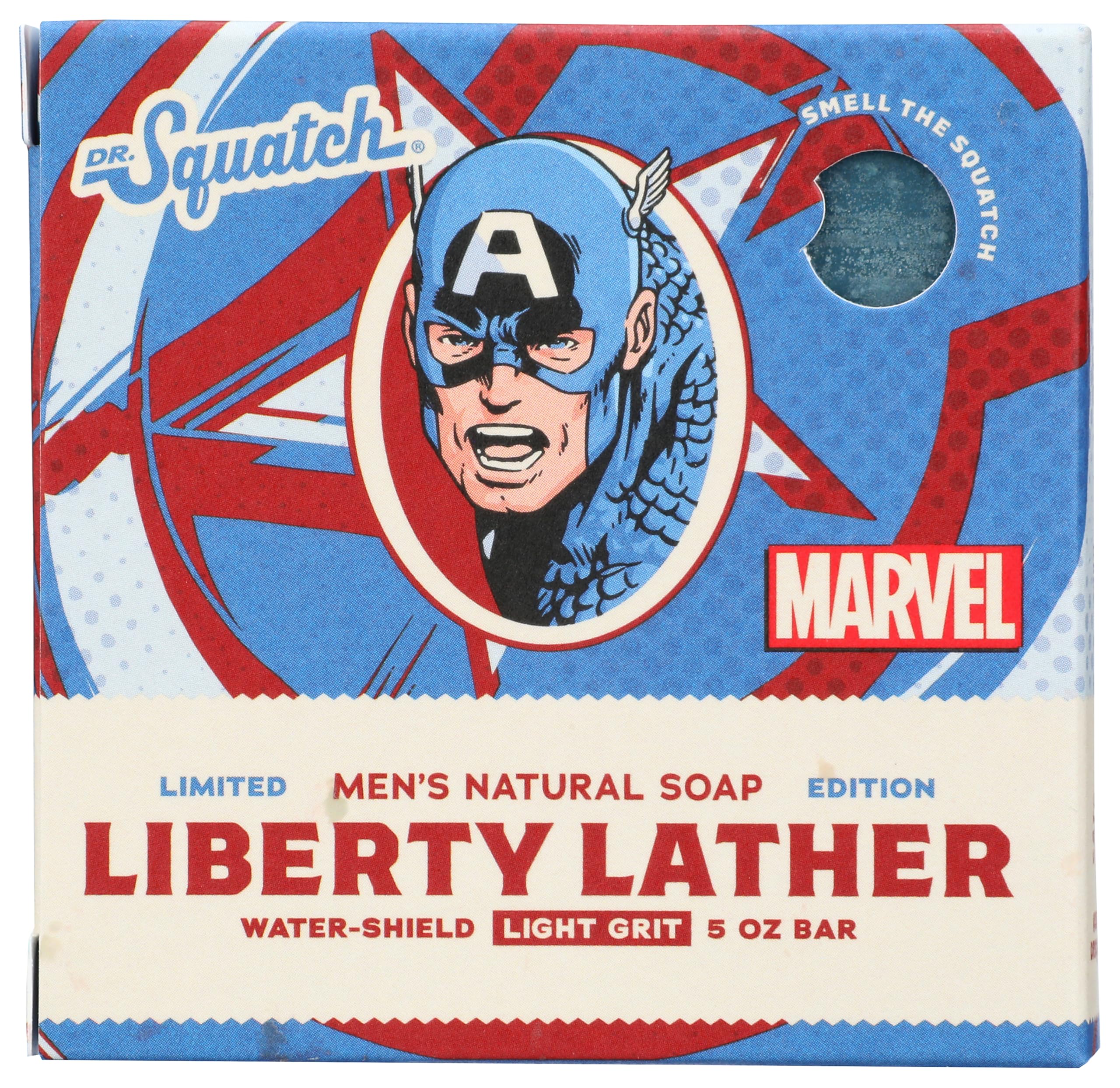 Dr. Squatch Liberty Lather bar front view for a refreshing cleanse.