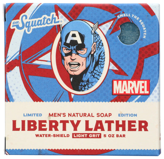 Dr. Squatch Liberty Lather bar front view for a refreshing cleanse.