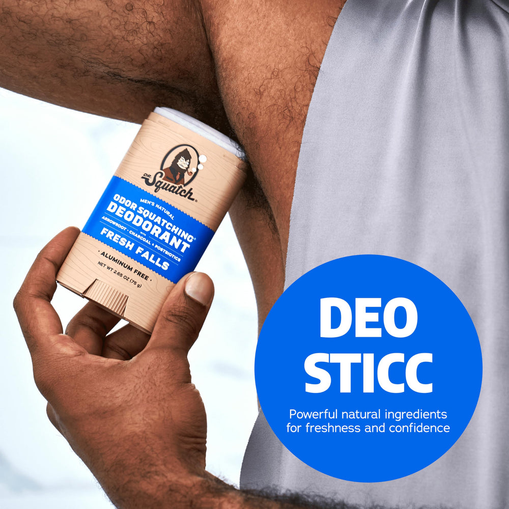 Dr. Squatch masculine packaging and rugged label design