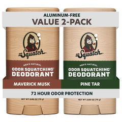 Dr. Squatch Maverick Musk Pine Tar deodorant stick for natural daily protection