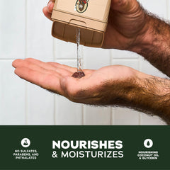 Dr. Squatch Mountain Meadow pour demonstrates fragrant lather for refreshed mornings.