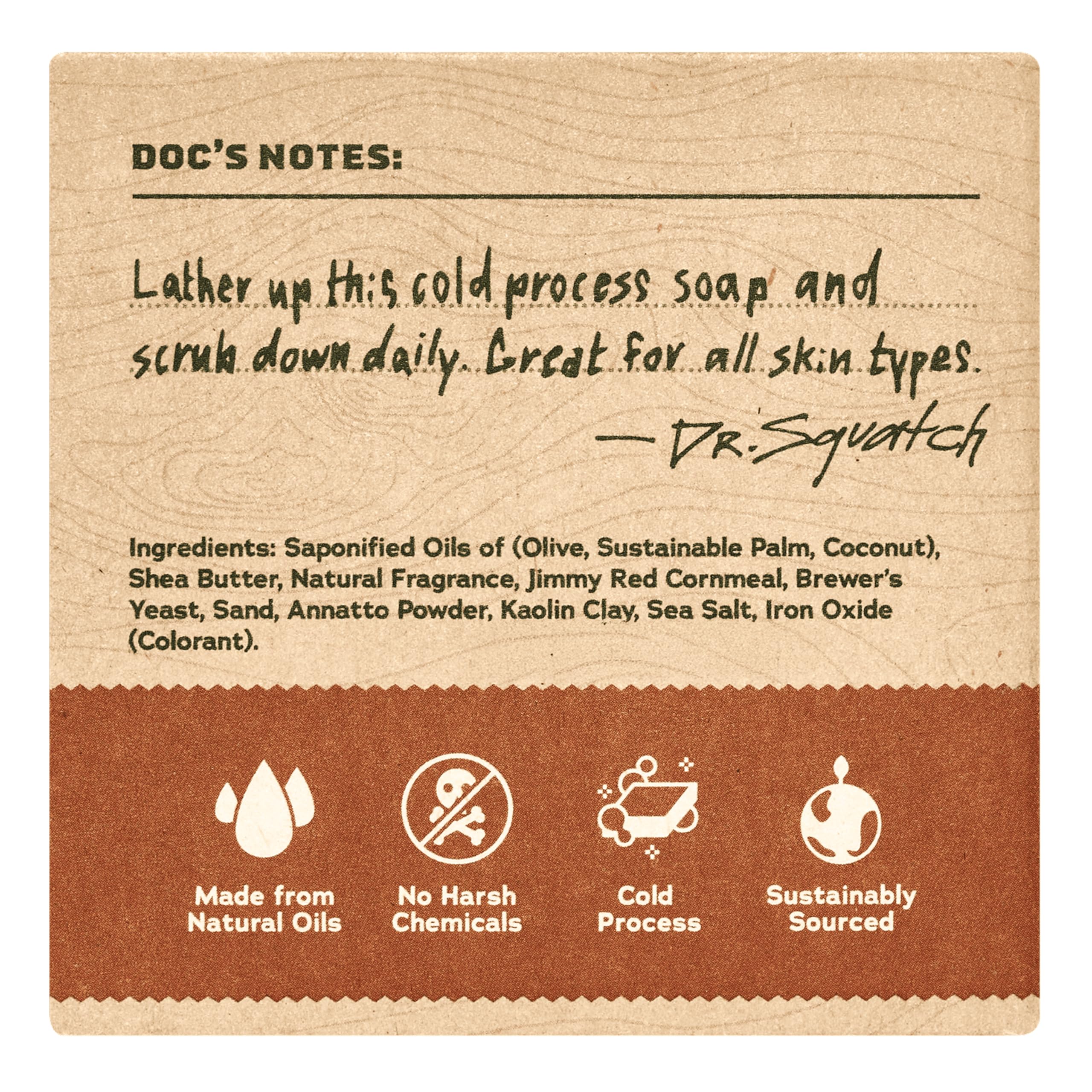 Dr. Squatch natural cold process bar highlighting traditional production