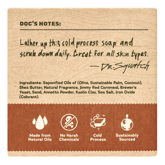 Dr. Squatch natural cold process bar highlighting traditional production