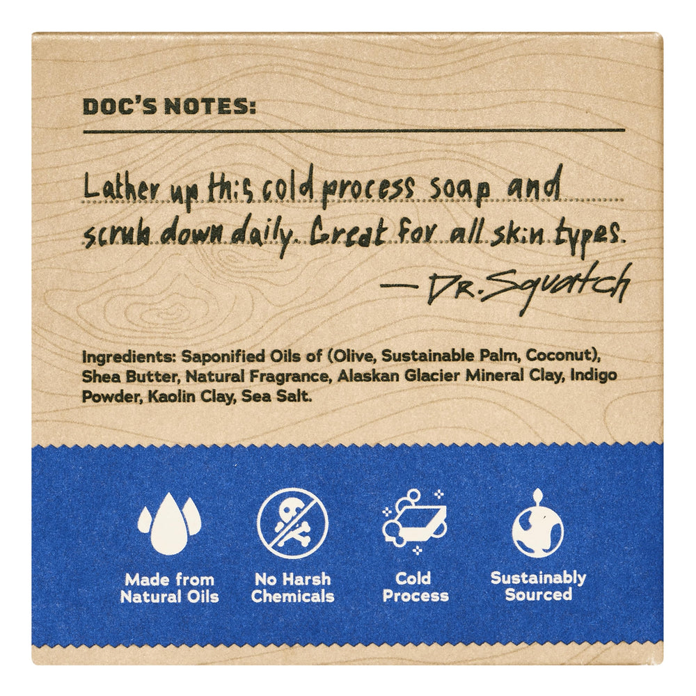 Dr. Squatch natural cold process bar highlights nourishing ingredients