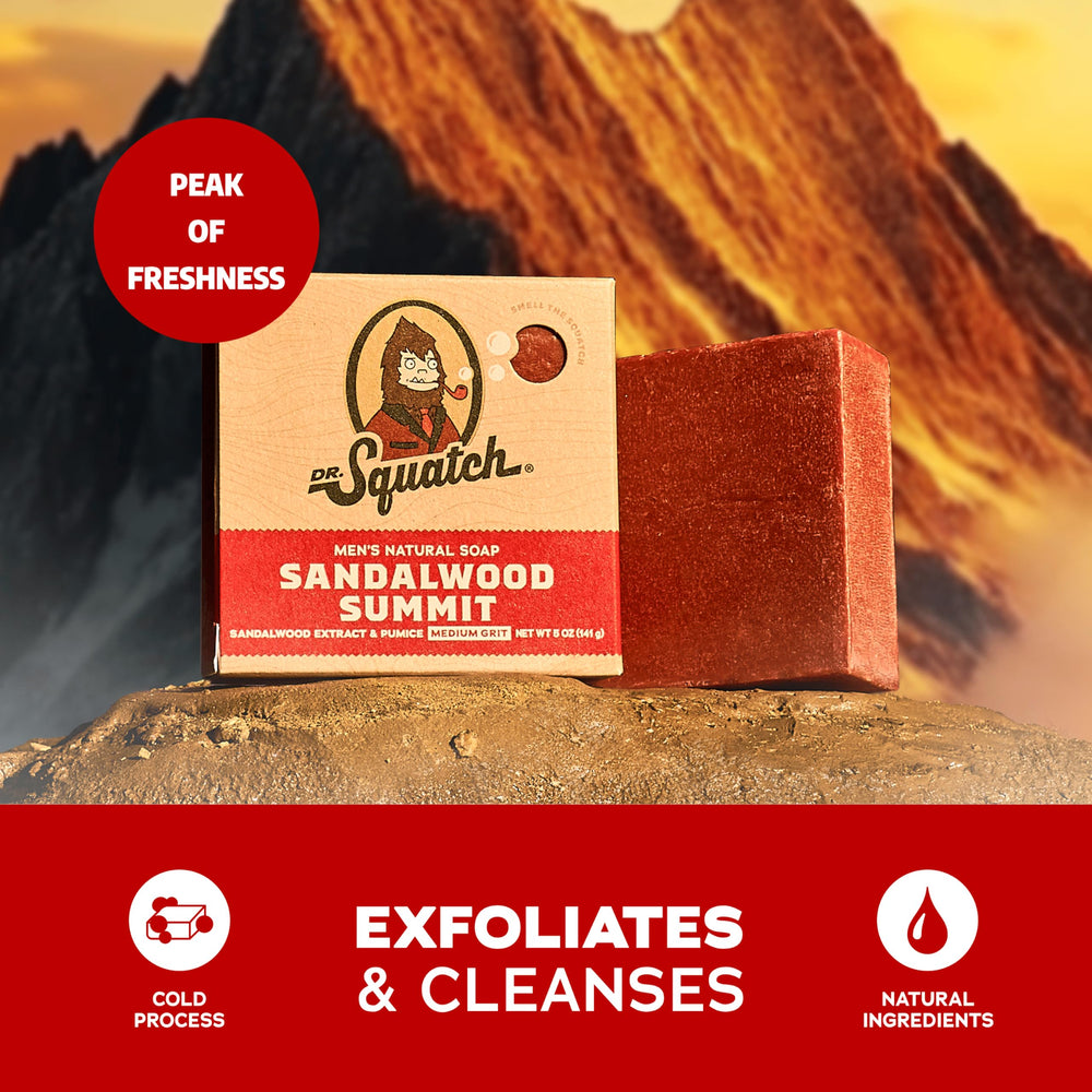 Dr. Squatch natural ingredients coconut oil and shea butter visible in bar