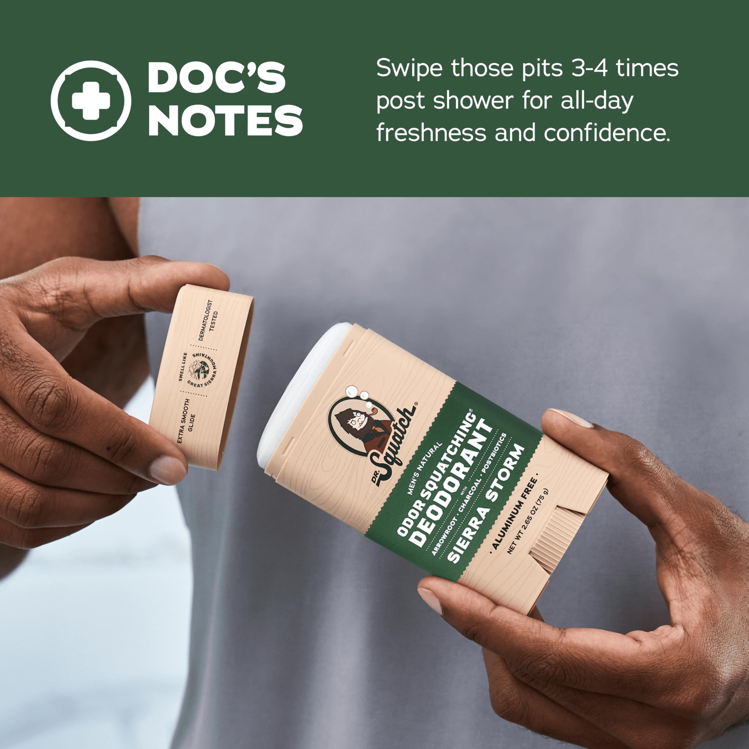Up to 72-hour odor protection in aluminum-free deodorant